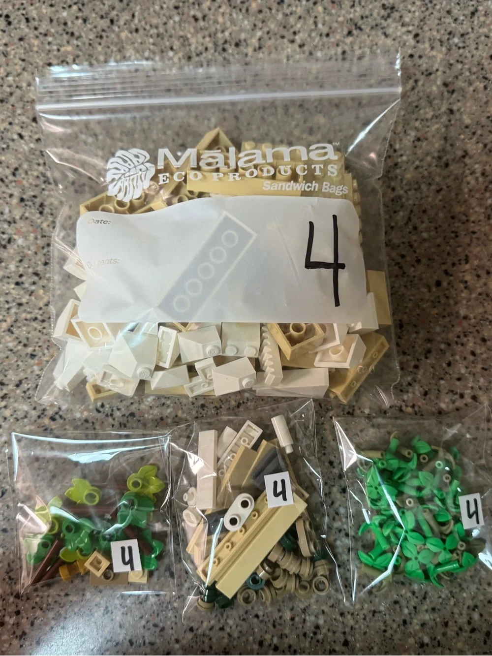 Lego Great Pyramid of Giza Display Model - White, Tan, Green, Blue